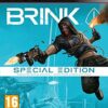 Framsidan av spelboxen till tv-spelet Brink - Special edition på Playstation 3 (Ps3) i Europeisk PAL utgåva