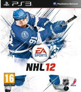 Framsidan av spelboxen till TV-spelet NHL 12 på Playstation 3 (PS3) i europeisk PAL utgåva