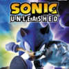 Framsidan av spelboxen till TV-spelet Sonic Unleashed på Sony Playstation 2 i Europeisk PAL utgåva