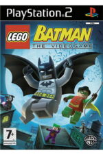 Framsidan av spelboxen till tv-spelet Lego Batman: The Videogame till Sony Playstation - PS2 i europeisk PAL utgåva