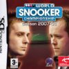 Framsidan at spelboxen till tv-spelet World snooker championship: 2007-08 på Nintendo DS i europeisk PAL utgåva