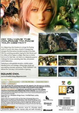 Baksidan av tv-spelet Final Fantasy XIII till Xbox 360 i Europeisk PAL och Classics utgåva