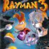 Framsidan av spelboxen till Tv-spelet Rayman 3 Hoodlum Havoc på PS2/Playstation2 i europeisk pal utgåva