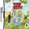 Framsidan av spelboxen till det handhållna TV-Spelet Top Trumps: Dogs & Dinosaurs på Nintendo DS i eropeisk PAL utgåva
