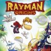 Framsidan av spelboxen till TV-spelet rayman origins classics på Xbox 360 i europeisk PAL utgåva