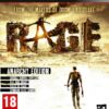 Framsidan av spelboxen till Tv-spelet Rage - Anarchy edition på Playstation 3 (PS3) i europeisk PAL utgåva