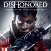Framsidan av spelboxen till tv-spelet dishonored death of the outsider på Xbox One i europeisk PAL utgåva