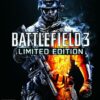Framsidan av spelboxen till tv-spelet Battlefield 3 - Limited Edition till Xbox 360 i europeisk PAL utgåva