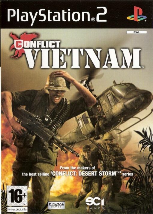 Framsidan till SCI games Conflict Vietnam i europeisk PAL utgåva på PS2