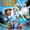 Framsidan till tv-spelet Star Wars the Clone wars lightsaber duels på Nintendos spelkonsol wii