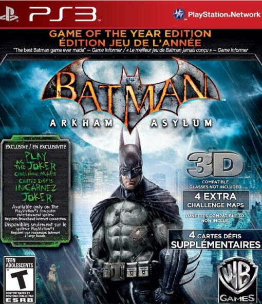 Batman: Arkham Asylum - Game of the Year Edition - Greatest Hits - NTSC - PS3