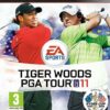 Framsidan av spelboxen till TV-spelet Tiger Woods PGA Tour 11 på PS3 (Playstation 3) i europeisk PAL utgåva