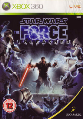 Framsidan av spelboxen till TV-spelet star wars the force unleached till xbox 360 i europeisk pal utgåva