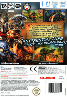 Overlord Dark legend - Nintendo Wii bak