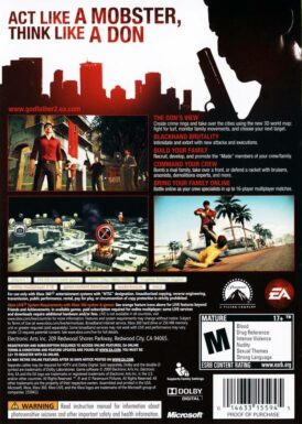 The Godfather II - Xbox 360 bak
