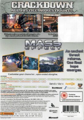 Crackdown and Mass Effect Double Pack classics Xbox 360 bak