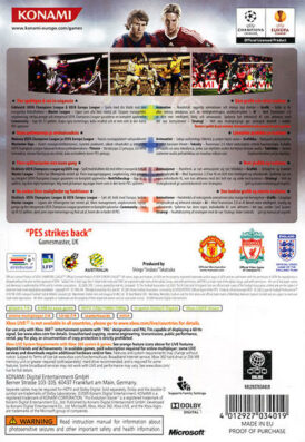 Pro Evolution Soccer 2010 - PES 2010 - Xbox 360 bak