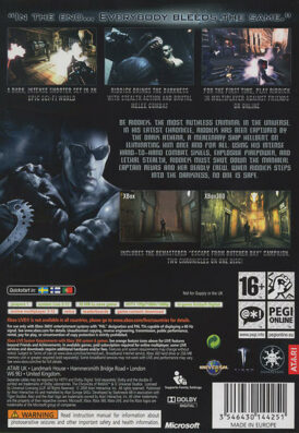 The Chronicles of Riddick Assault on Dark athena - Xbox 360 bak