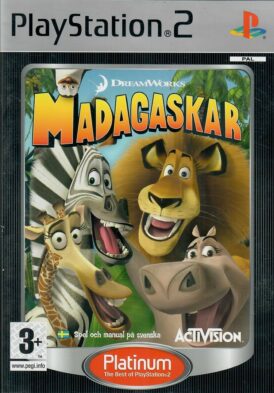 Framsidan till Madagascar platinum svensk ps2