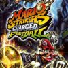 Framsidan till Nintendos fotbollsspel Mario strikers Charged Football på Wii i europeisk PAL utgåva