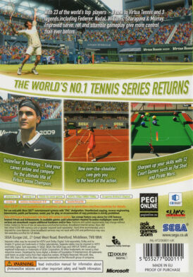 Alternative view of Virtua Tennis 2009 - Begagnat Xbox 360 spel