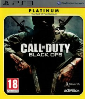framsidan av spelboxen till tv-spelet call of duty black ops platinum till playstation 3 i europeisk pal utgåva