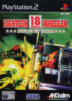 Framsidan av spelboxen 18 Wheeler: American Pro Trucker på Playstation 2 i europeisk PAL utgåva