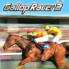 Framsidan av spelboxen till Tecmos Tv-spel Gallop racer 2 till Playstation 2 i europeisk PAL utgåva