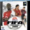 Framsidan av spelboxen till Tvspelet Fifa 2005 platinum på playstation 2 (PS2) i Europeisk PAL utgåva