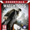 Framsidan av spelboxen till Tv-spelet watch dogs på ps3 i Europeisk PAL och Essentials utgåva