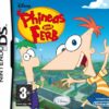 Framsidan av spelboxen till det handhållna tv-spelet Phineas and Ferb på Nintendo DS i europeisk pal utgåva