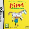 Framsidan av det nintendo exklusiva och handhållna tv-spelet pippi långstrump på nintendo DS i europeisk och svensk pal utgåva