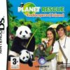 Framsidan av spelboxen till det handhållna Nintendo DS spelet Planet Rescue: Endangered Island i europeisk PAL utgåva