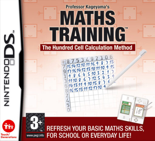 framsidan av tvspelet Professor Kageyama's Maths Training på Nintendo DS i europeisk pal utgåva