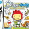 Framsidan av spelboxen till det handhållna tv-spelet Scribblenauts på Nintendo DS i europeisk PAL utgåva
