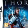 framsidan av spelboxen till tv-spelet Thor: God of Thunder på Nintendo DS i europeisk pal utgåva