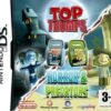 Framsidan av spelboxen till det handhållna tv spelet Top Trumps: Horror & Predators på Nintendo DS i europeisk PAL utgåva