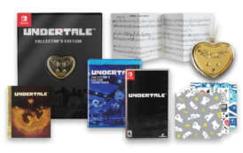 innehåll av spelboxen till tv spelet undertale collector's edition på nintendo switch i nordamerikans utgåva