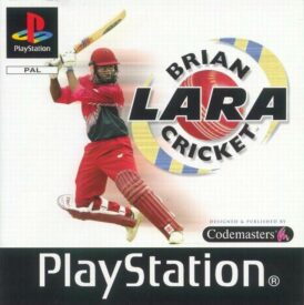 framsidan av spelboxen till Tv-spelet Brian lara Cricket på Playstation 1 i europeisk pal utgåva