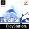 Framsidan av spelboxen till TV-spelet Divers dream på playstation 1 i europeisk PAL utgåva.