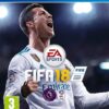 Framsidan av spelboxen till TV-spelet FIFA 18 på playstation 4 i europeisk pal utgåva