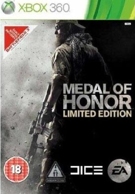 Framsidan av spelboxen till tv-spelet Medal of Honor - Limited edition på Xbox 360