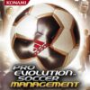 Framsidan av spelboxen till tv-spelet Pro Evolution Soccer Management på Playstation 2 i europeisk PAL utgåva
