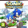 Framsidan av spelboxen till tv-spelet Sonic Generations på playstation 3 i europeisk PAL utgåva