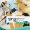 Framsidan av spelboxen till TV-spelet fram Singstar Pop Hits på Playstation 2 i europeisk pal utgåva.