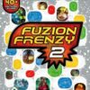 Framsidan av spelboxen till tv-spelet Fuzion Frenzy 2 på Xbox 360 i europeisk PAL utgåva.