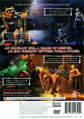 baksidan av spelboxen till tv-spelet Primal på Playstation 2 i europeisk pal utgåva.