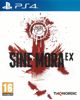 framsidan av spelboxen till tv-spelet Sine mora ex till playstation 4 i europeisk pal utgåva