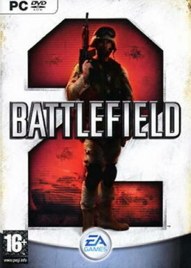 framsidan av spelboxen till tv-spelet battlefield 2 på PC i europeisk PAL utgåva