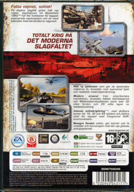 baksidan av spelboxen till tv-spelet battlefield 2 på PC i europeisk PAL utgåva